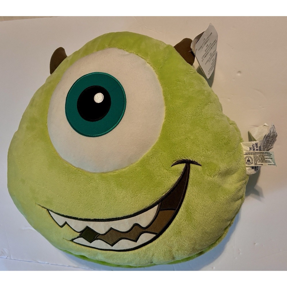 Disney Parks Mike Wazowski Pajama Pouch Plush Pillow Monsters Inc NWT 16"